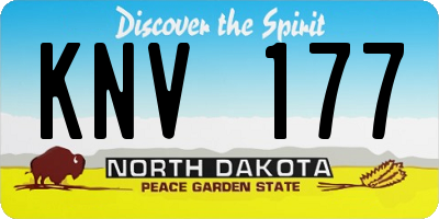 ND license plate KNV177