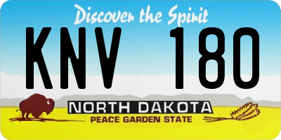 ND license plate KNV180