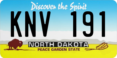 ND license plate KNV191