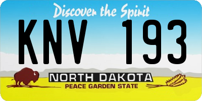 ND license plate KNV193