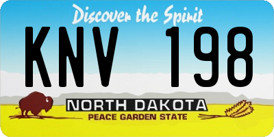 ND license plate KNV198