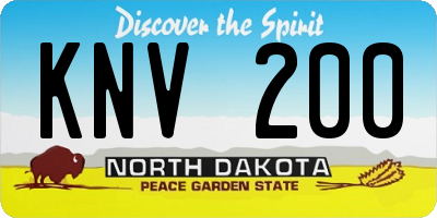 ND license plate KNV200