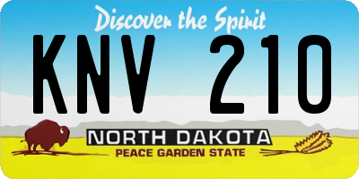 ND license plate KNV210