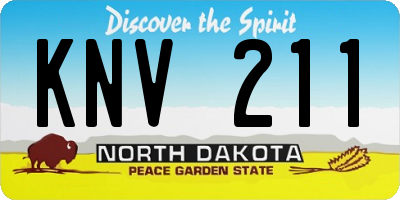 ND license plate KNV211