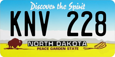 ND license plate KNV228