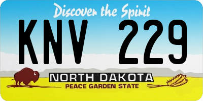 ND license plate KNV229