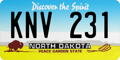 ND license plate KNV231