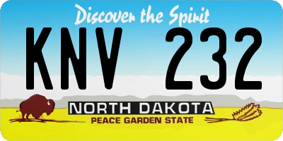 ND license plate KNV232