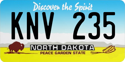 ND license plate KNV235