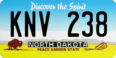 ND license plate KNV238
