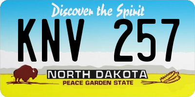 ND license plate KNV257