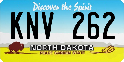 ND license plate KNV262