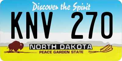 ND license plate KNV270