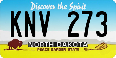 ND license plate KNV273