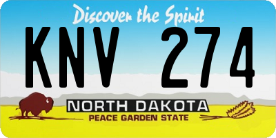 ND license plate KNV274