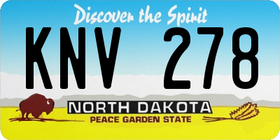 ND license plate KNV278