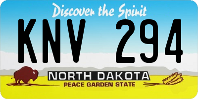 ND license plate KNV294