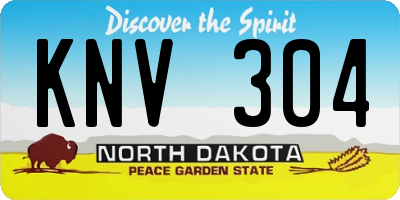 ND license plate KNV304