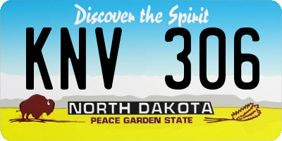 ND license plate KNV306