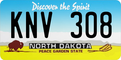 ND license plate KNV308