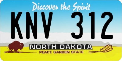 ND license plate KNV312