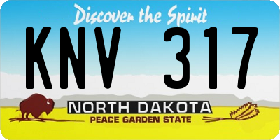ND license plate KNV317