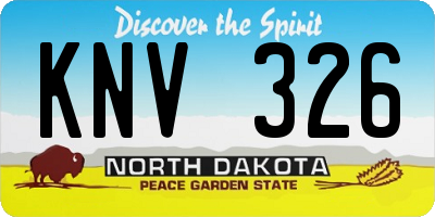 ND license plate KNV326