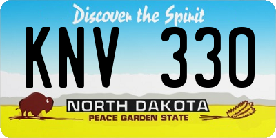 ND license plate KNV330