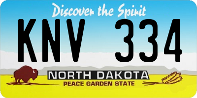 ND license plate KNV334
