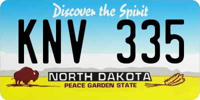 ND license plate KNV335