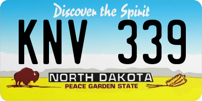 ND license plate KNV339
