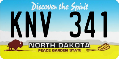 ND license plate KNV341
