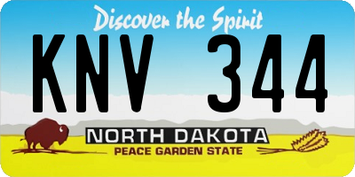 ND license plate KNV344