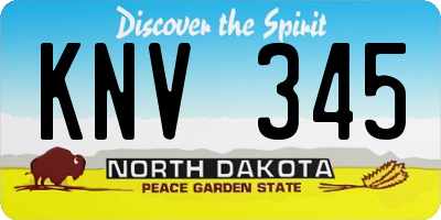 ND license plate KNV345
