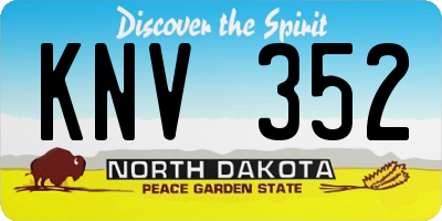 ND license plate KNV352