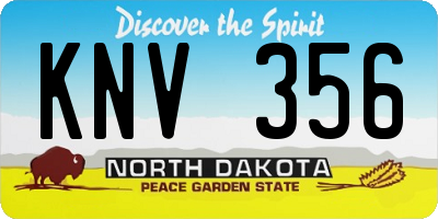 ND license plate KNV356