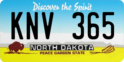 ND license plate KNV365
