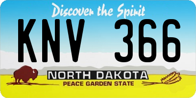 ND license plate KNV366