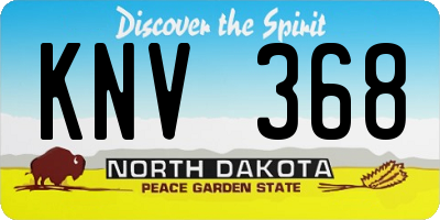 ND license plate KNV368