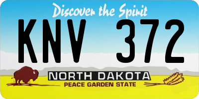 ND license plate KNV372