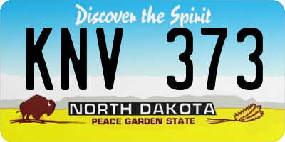 ND license plate KNV373