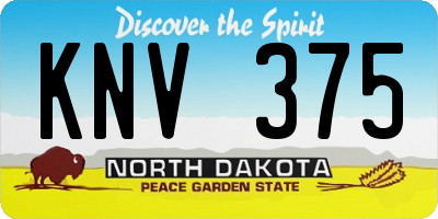 ND license plate KNV375