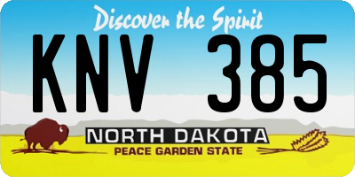 ND license plate KNV385
