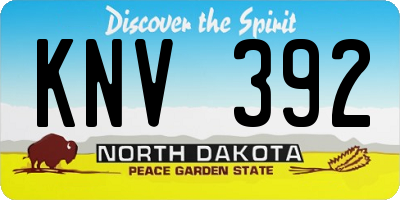ND license plate KNV392