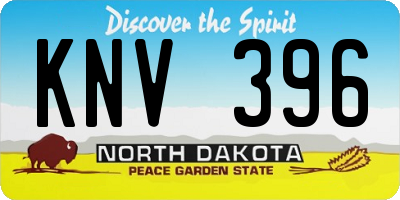 ND license plate KNV396