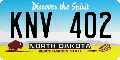 ND license plate KNV402