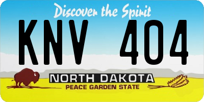 ND license plate KNV404