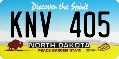 ND license plate KNV405