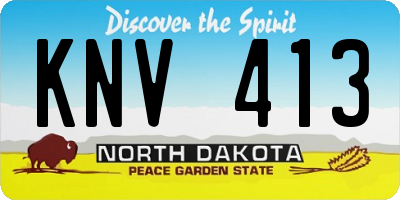 ND license plate KNV413
