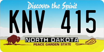 ND license plate KNV415